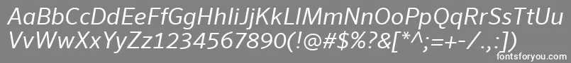 SeroWeBproItalic Font – White Fonts on Gray Background