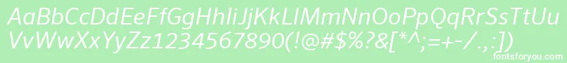 SeroWeBproItalic Font – White Fonts on Green Background