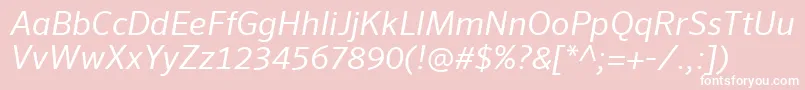 SeroWeBproItalic-Schriftart – Weiße Schriften auf rosa Hintergrund