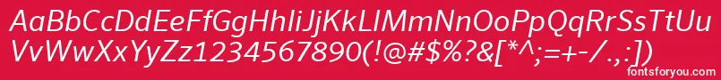 SeroWeBproItalic Font – White Fonts on Red Background