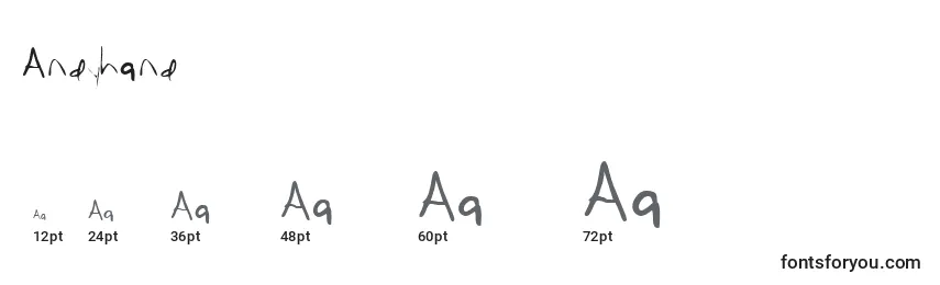 Andyhand Font Sizes