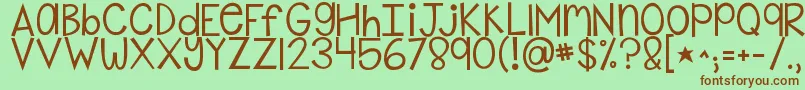 Kgshakeitoff Font – Brown Fonts on Green Background
