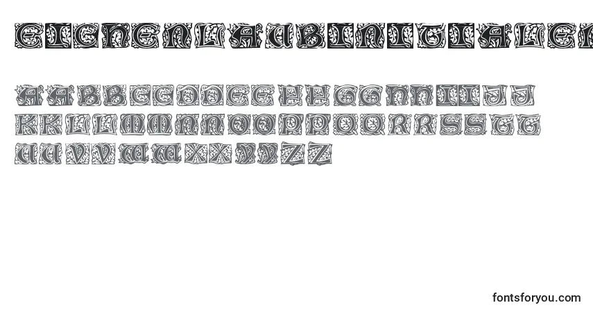 A fonte Eichenlaubinitialen – alfabeto, números, caracteres especiais