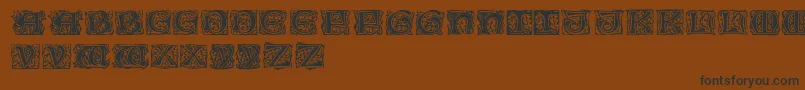 Eichenlaubinitialen Font – Black Fonts on Brown Background
