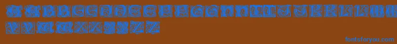 Eichenlaubinitialen Font – Blue Fonts on Brown Background