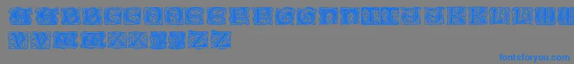 Eichenlaubinitialen Font – Blue Fonts on Gray Background