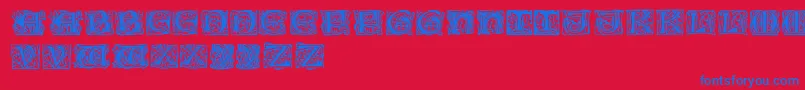fuente Eichenlaubinitialen – Fuentes Azules Sobre Fondo Rojo