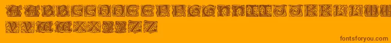 Eichenlaubinitialen Font – Brown Fonts on Orange Background