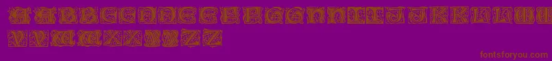 Weitere Informationen zur Eichenlaubinitialen-Schriftart Eichenlaubinitialen-Schriftart – Braune Schriften auf violettem Hintergrund