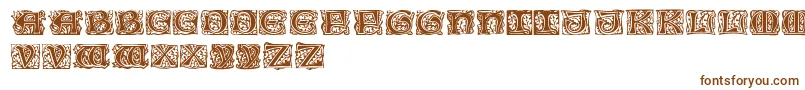 Eichenlaubinitialen Font – Brown Fonts on White Background