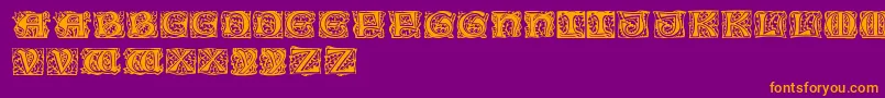 Eichenlaubinitialen-fontti – oranssit fontit violetilla taustalla