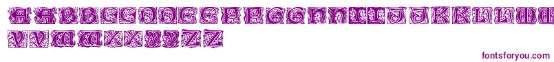 Eichenlaubinitialen-Schriftart – Violette Schriften