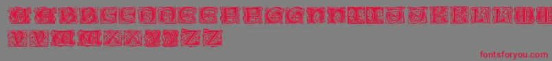 Eichenlaubinitialen Font – Red Fonts on Gray Background