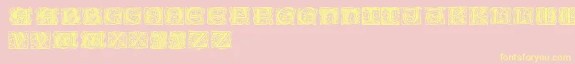 Eichenlaubinitialen Font – Yellow Fonts on Pink Background