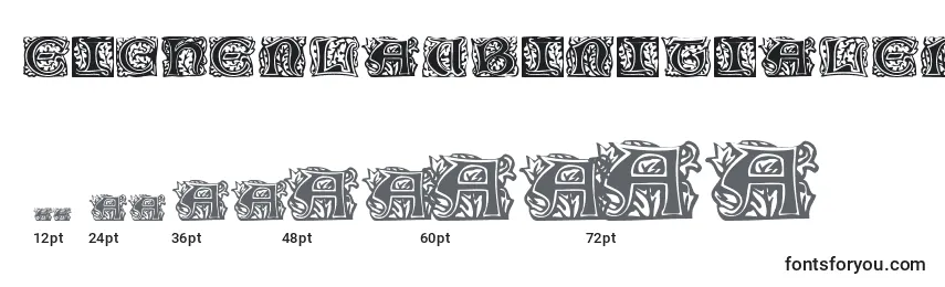 Размеры шрифта Eichenlaubinitialen