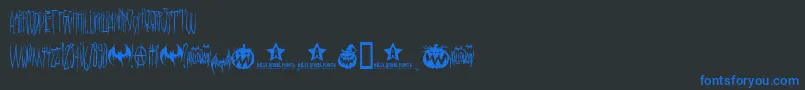 Hello Ween  Font – Blue Fonts on Black Background