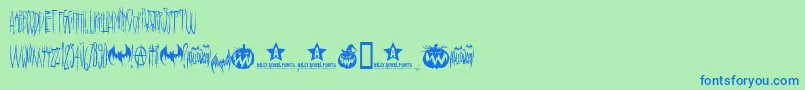 More about Hello Ween Font Hello Ween Font – Blue Fonts on Green Background