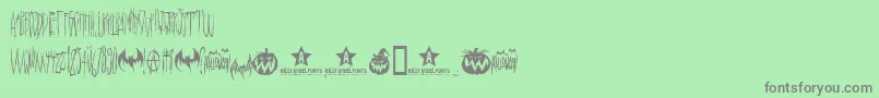 Hello Ween  Font – Gray Fonts on Green Background