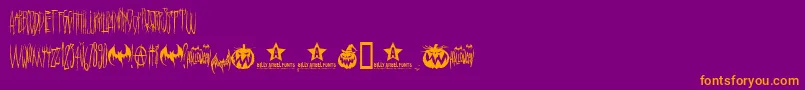 Hello Ween  Font – Orange Fonts on Purple Background