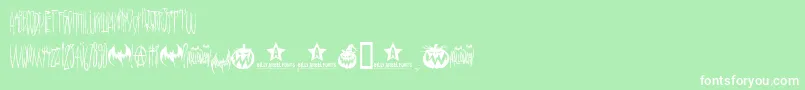 Hello Ween  Font – White Fonts on Green Background
