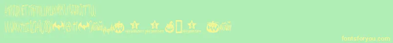 Hello Ween  Font – Yellow Fonts on Green Background