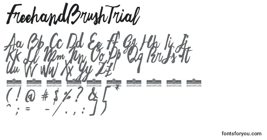 FreehandBrushTrial Font – alphabet, numbers, special characters