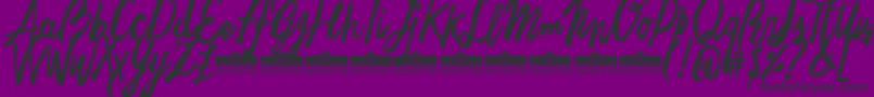 FreehandBrushTrial-Schriftart – Schwarze Schriften auf violettem Hintergrund