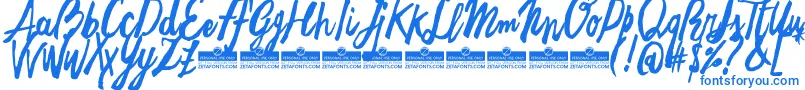 Czcionka FreehandBrushTrial – niebieskie czcionki