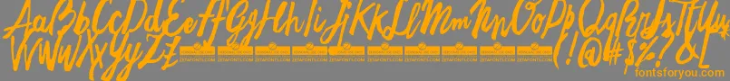 More about FreehandBrushTrial Font FreehandBrushTrial Font – Orange Fonts on Gray Background