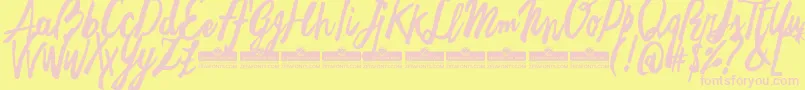 FreehandBrushTrial Font – Pink Fonts on Yellow Background