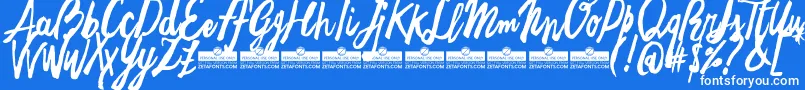 FreehandBrushTrial Font – White Fonts on Blue Background
