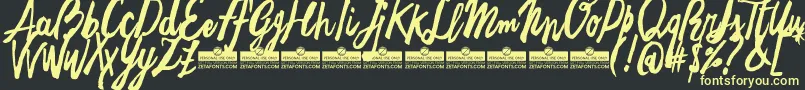 FreehandBrushTrial Font – Yellow Fonts on Black Background