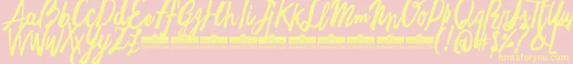 FreehandBrushTrial Font – Yellow Fonts on Pink Background