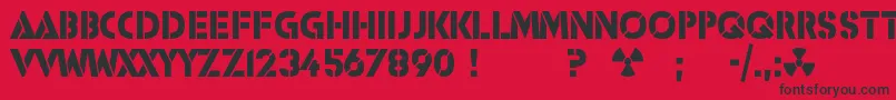 Czcionka Icbm – czarne czcionki na czerwonym tle