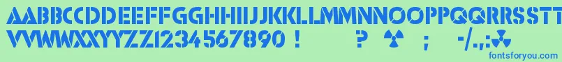 Icbm Font – Blue Fonts on Green Background