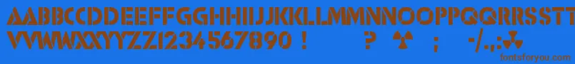 Czcionka Icbm – brązowe czcionki na niebieskim tle