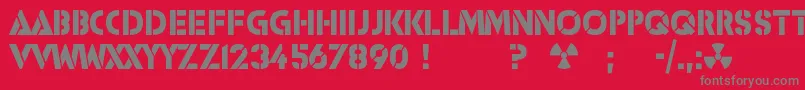 Icbm Font – Gray Fonts on Red Background