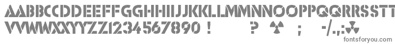 Icbm-fontti – harmaat kirjasimet valkoisella taustalla
