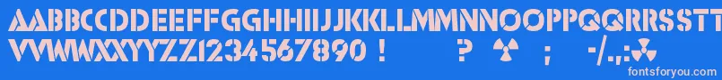 Icbm Font – Pink Fonts on Blue Background