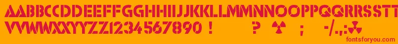 Icbm Font – Red Fonts on Orange Background