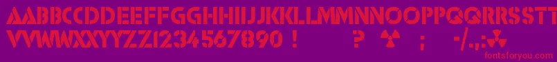 Icbm Font – Red Fonts on Purple Background