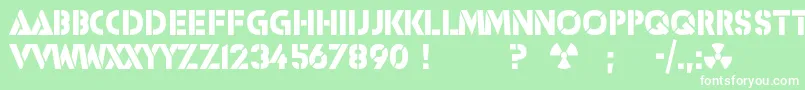 Icbm Font – White Fonts on Green Background