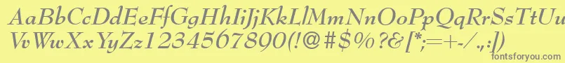 Bernhardmodern Bolditalic Font – Gray Fonts on Yellow Background
