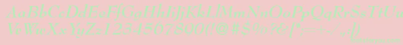Bernhardmodern Bolditalic Font – Green Fonts on Pink Background
