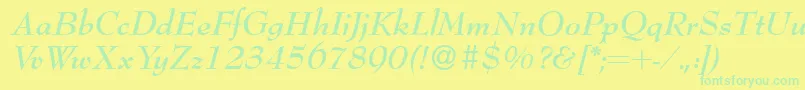 Bernhardmodern Bolditalic Font – Green Fonts on Yellow Background