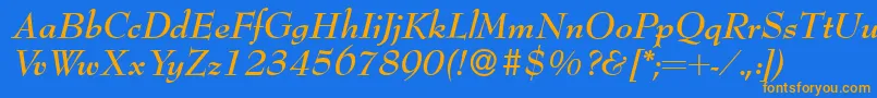Bernhardmodern Bolditalic Font – Orange Fonts on Blue Background