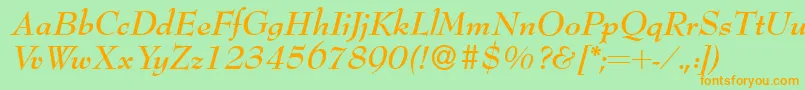 Bernhardmodern Bolditalic Font – Orange Fonts on Green Background