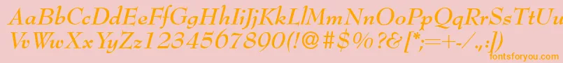 Bernhardmodern Bolditalic Font – Orange Fonts on Pink Background