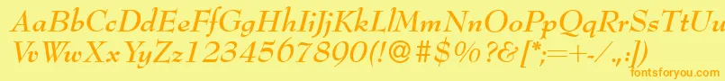 Bernhardmodern Bolditalic Font – Orange Fonts on Yellow Background