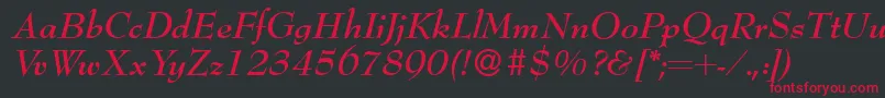 Bernhardmodern Bolditalic Font – Red Fonts on Black Background